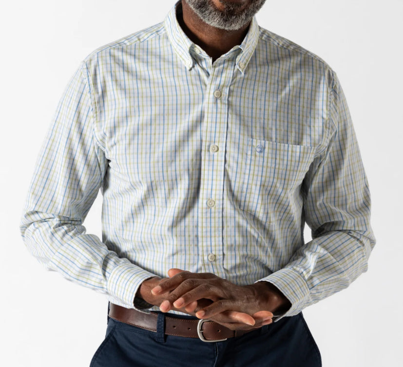 Duck Head Performance Poplin Shirt—Pear Green