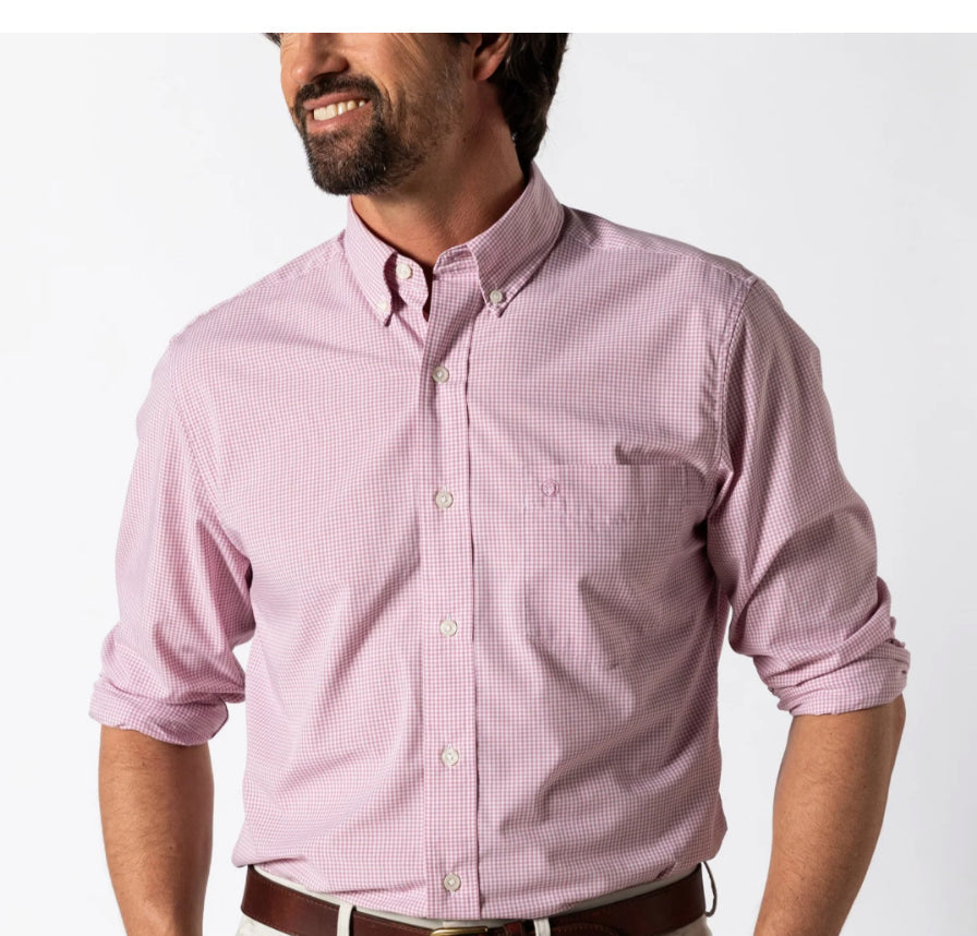 Duck Head Performance Poplin Shirt—Desert Pink