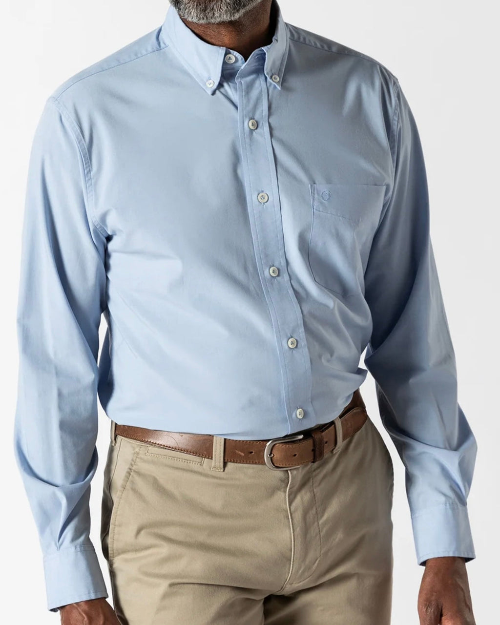 Duck Head Performance Poplin Shirt—Light Blue