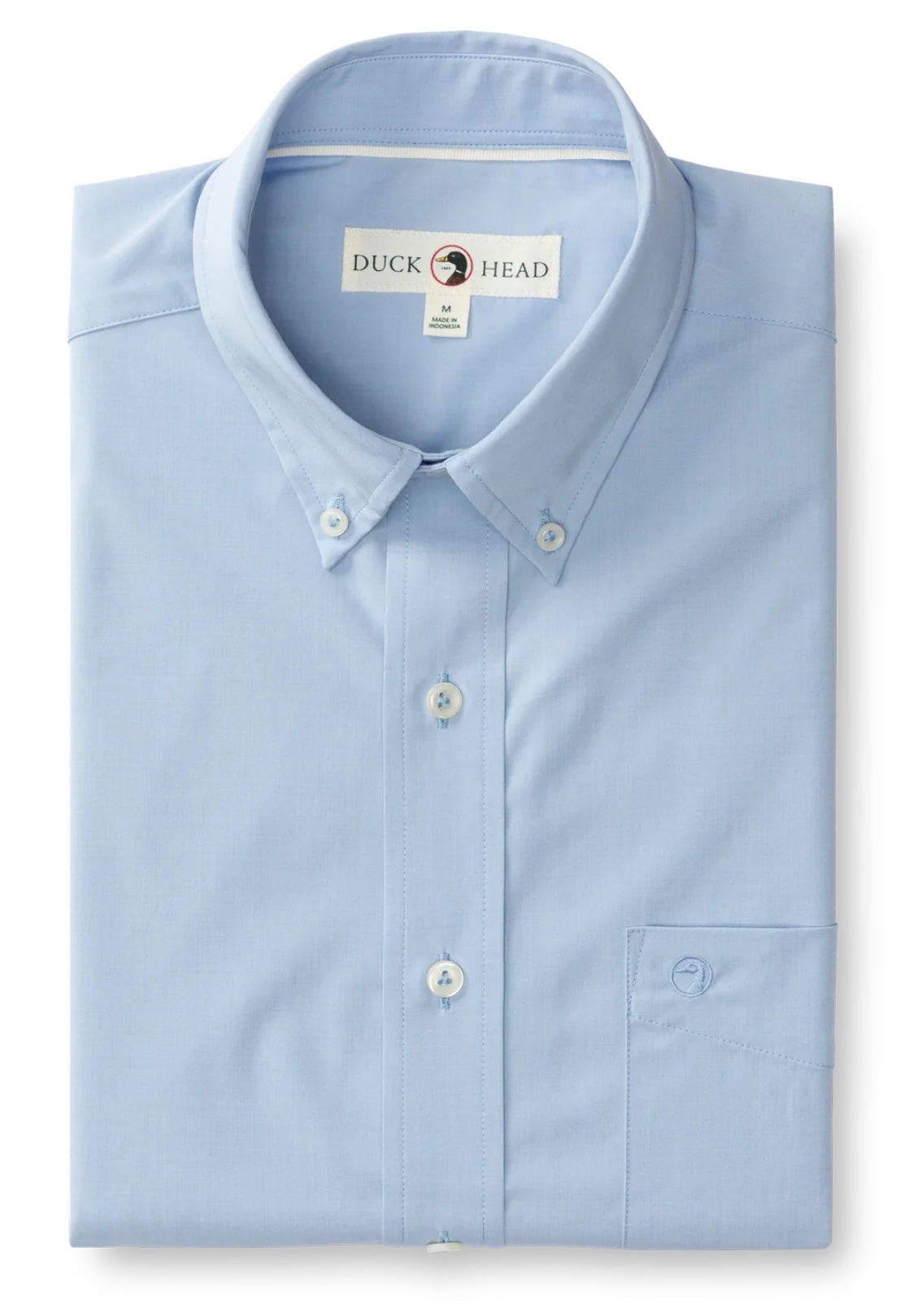 Duck Head Performance Poplin Shirt—Light Blue